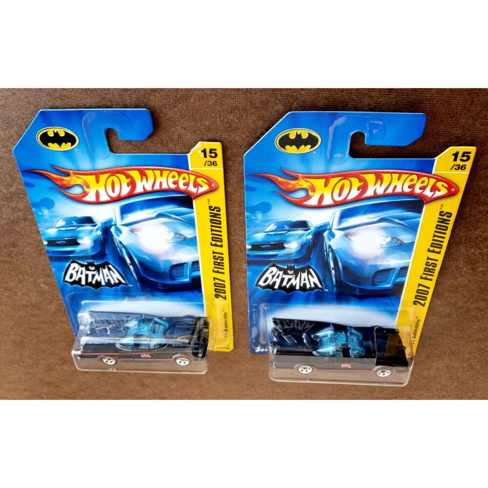 Hot Wheels TV BATMOBILE Black 2007 First Editions 15/36 Honeycomb Grill! LOT X 2 - Picture 12 of 16